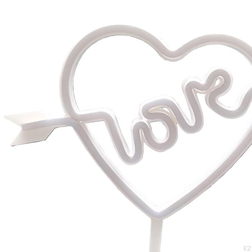 Bow Shape with Bracket Lamp Romantic Ornament LED Sign for Table Living Room Gift