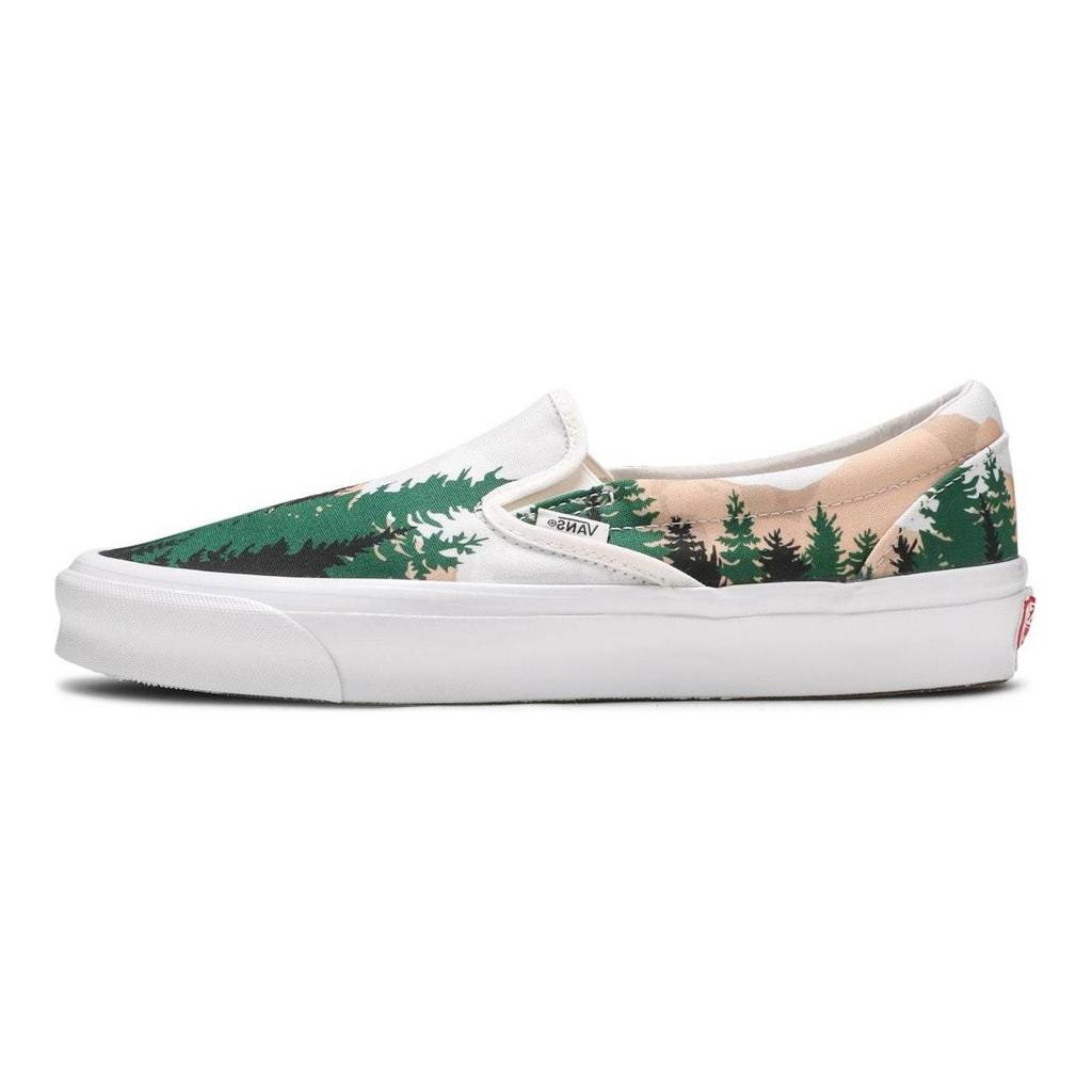 Kith X Vans Vault OG Classic Slip-On LX Treescape Unisex Sneakers Green White VN0A45JK6CD