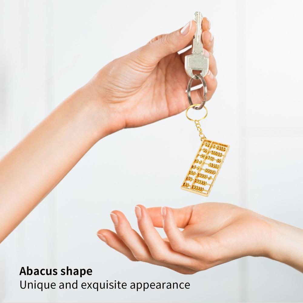 2pcs 8 Rolls Abacus Key Ring Alloy Abacus Pendant Chinese Abacus Keychain For Handbag Decoration