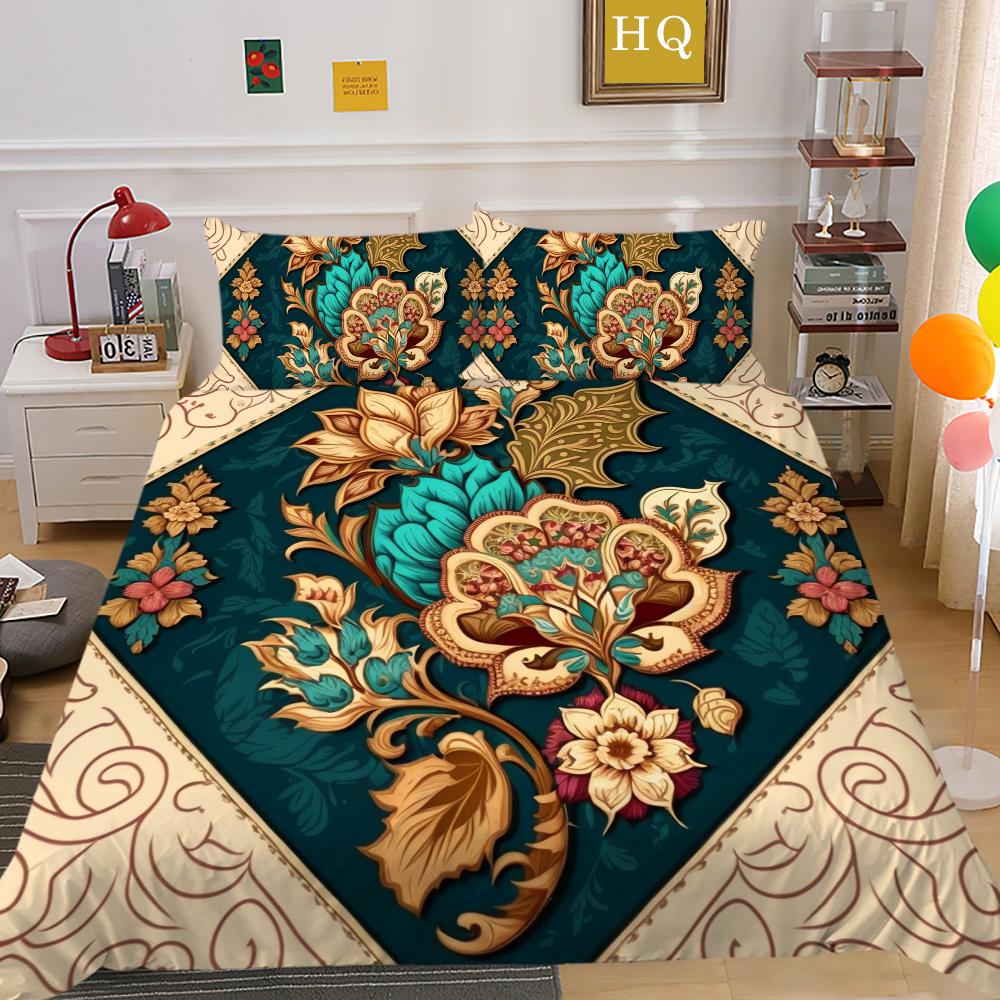 Bedding Cover Set High Quality Paisley Printing Children Bedspread Double Size Polyester Home Textiles