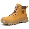 All-Season High-Top Microfiber Leather Work Boots: Anti-Smash, Anti-Puncture, Wear-Resistant, Comfortable for Long Standing