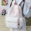 Schoolbag Japanese ins High-value girls backpack Large capacity backpack Lace lace plaid Junior high school student schoolbag