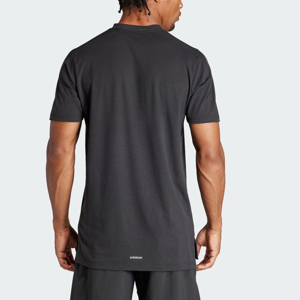 adidas Designed for Training Workout Tee Black Men Streetwear IK9725