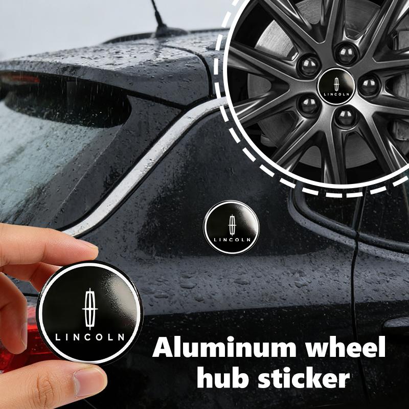 Aluminium Emblem Car Wheel Center Cover Sticker Hub Caps Decal For Lincoln Navigator MKX Nautilus Continental Corsair Voyager m2