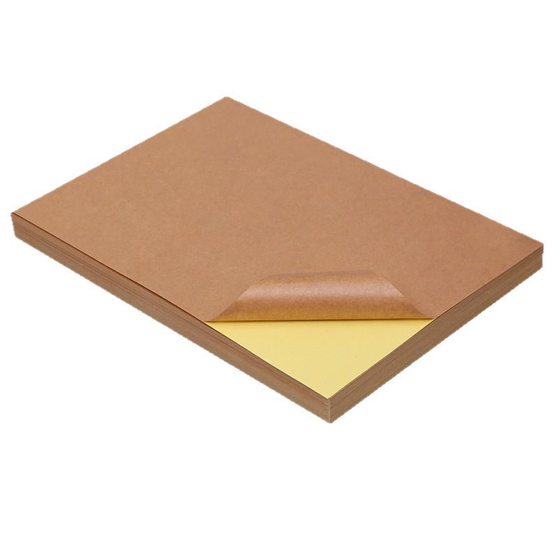 A4 Dark Kraft Self-Adhesive Label Paper with Strong Matte Backing Stickers