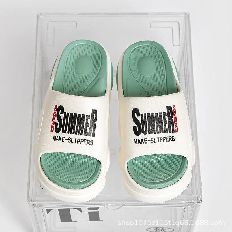 

Slippers men s summer new home non-slip wear-resistant thick bottom casual couple sports beach sandals 35-36 білий