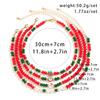 4Pcs Creative Red Crystal Polymer Clay Chain Necklace for Women Delicate Santa Claus Choker Sweater Christmas Neck Jewelry Party