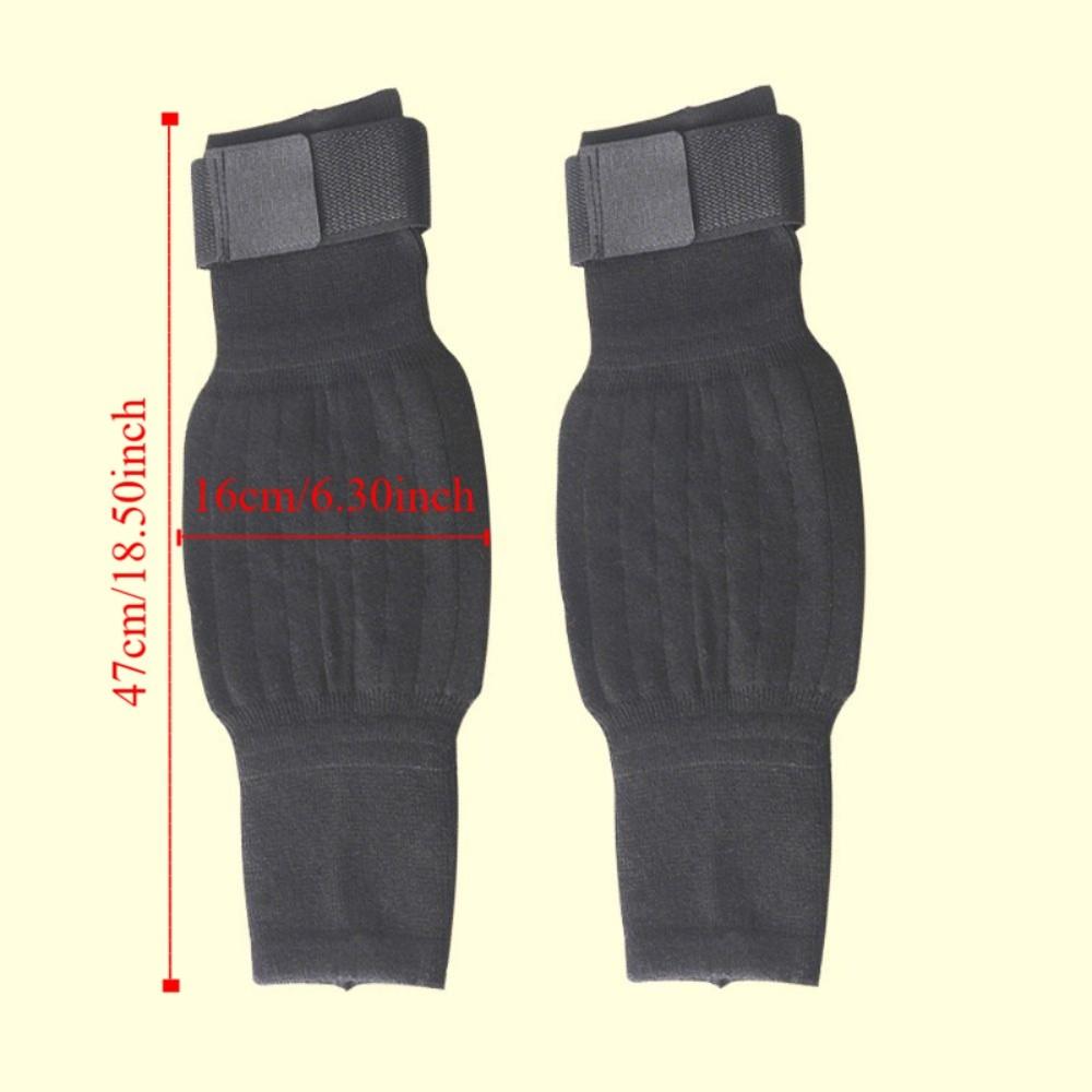 Cold-proof Warm Knee Pads Windproof Elastic Thick Knee Protector with Straps Wraps Leg Thermal Leg Warmers Old Cold Legs