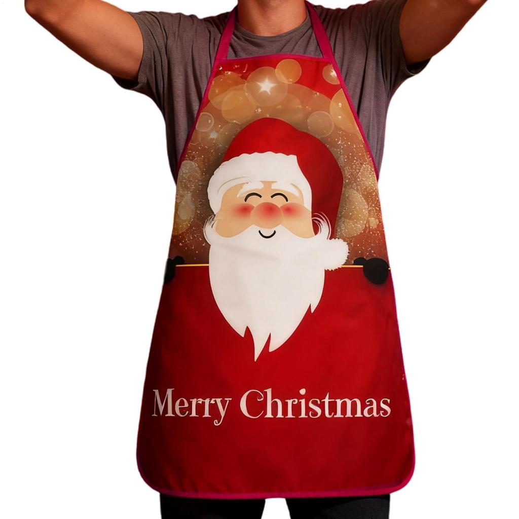 Christmas Aprons Christmas Tree Santa Claus Dress-Up Decorative ApronsWaterproof and Oil-Proof for Festive Cooking Holiday Decor