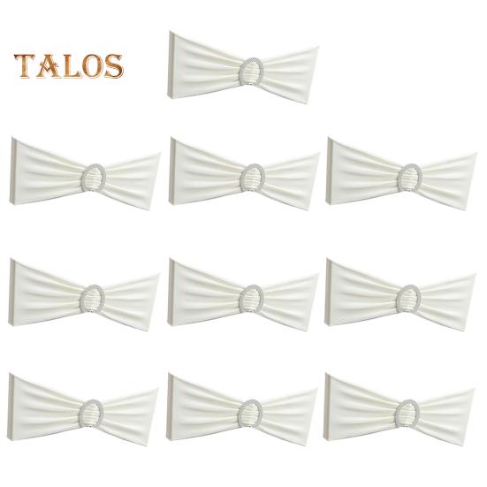10 Pcs Chair Back Covers Solid Color with Round Buckle Elastic Reusable Seat Belt for Parties Weddings Celebrations Banquet Chairs Hotel Dining Chair