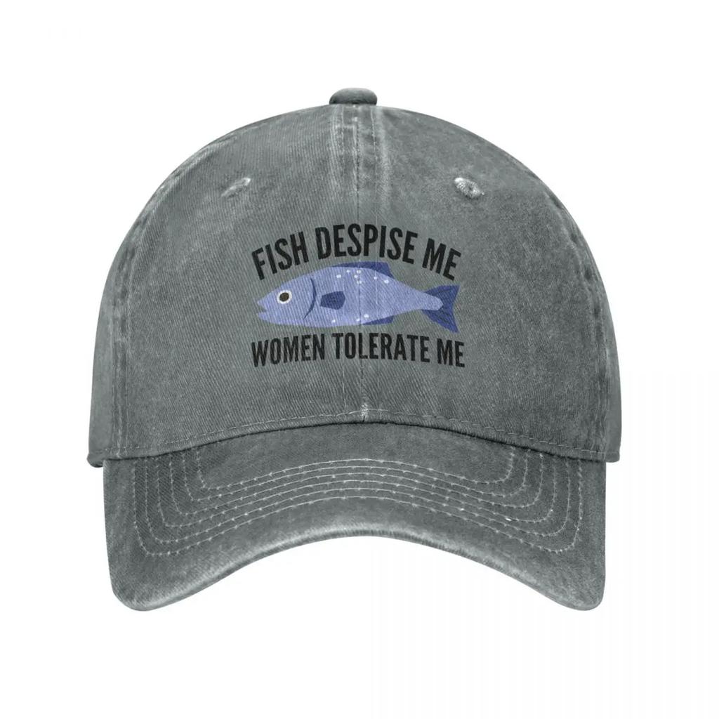 Fish Despise Me Women Tolerate Me Baseball Cap Derby Hat Bobble Hat Hip Hop Cosplay Unisex Caps Womens
