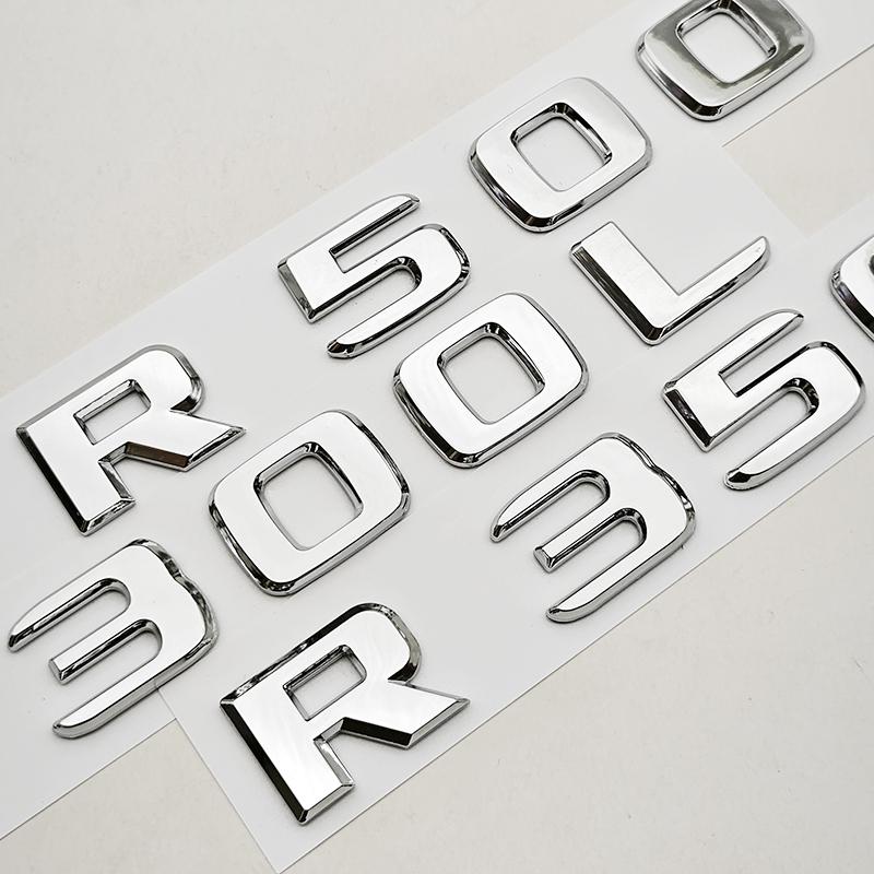 NEW 3D ABS Car Letters Logo R320 R300L Badge Rear Trunk Emblem Decal For Mercedes Benz R Series W251 R320 R300 R350L Accessories BD1