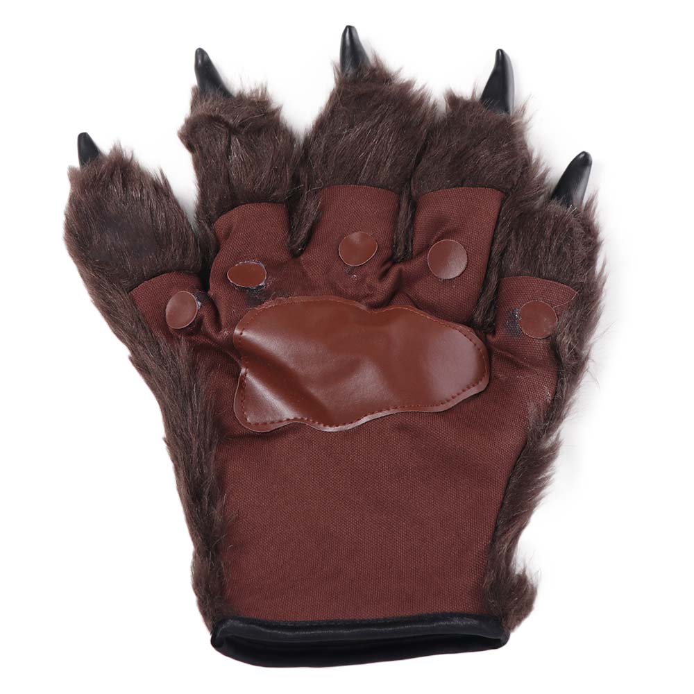 1 Pair Fluffy Werewolf Paws Mitten Fingerless Gorilla Gloves Halloween Wolf Gloves  Costumes