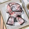 16*145CM 100% Mulberry Silk Scarf Double-Layer Double-Sided Long Narrow Ribbon Scarf Spring Summer Neck Scarf & Hair Tie
