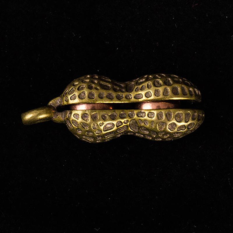 Brass Peanut Bell Ornaments Copper Figurines Feng Shui Desk Decorations Home Decors Accessories Keychains Pendants Gifts