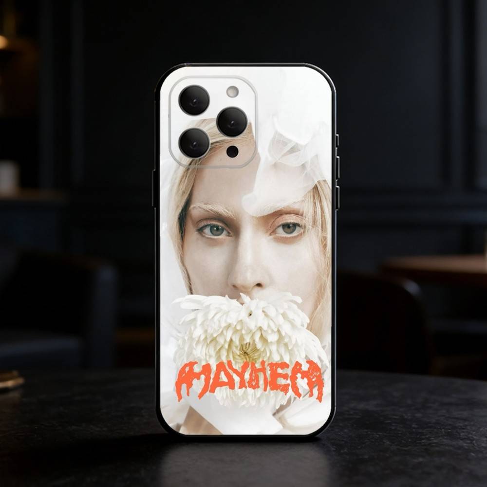 

L-LADY GAGA MAYHEM Phone Case For iPhone 17,16,15,14,13,12,11 Plus,Pro Max,SE4Soft Silicone Black Cover iPhone12