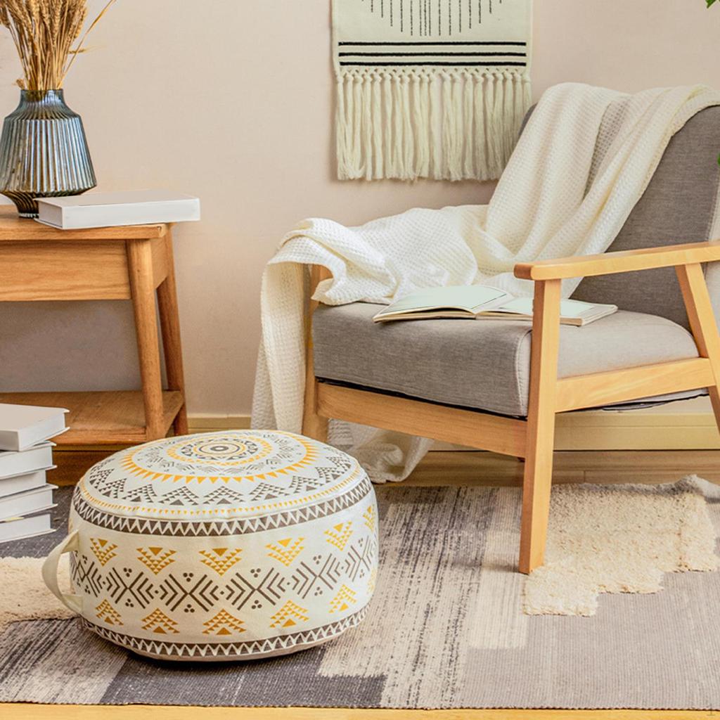 Handmade Woven Pouf Cover Living Room Decoration Foot Rest Patio Seat