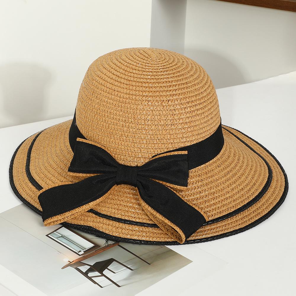 Dames Stro Zonnehoed met Brede Rand - Opvouwbare Strand- & Vakantiehoed
