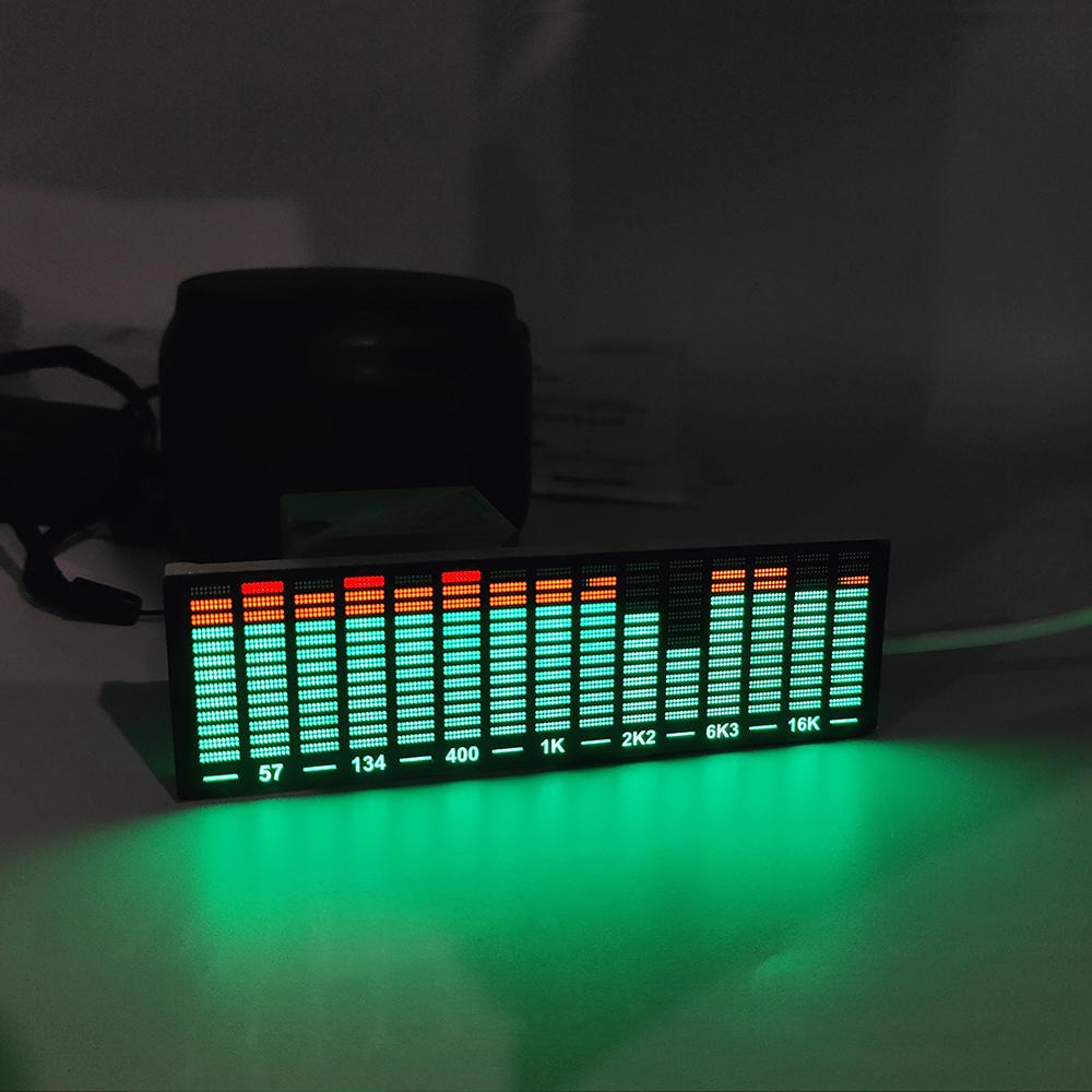 Multi-mode Voice Control Music Spectrum LED Pickup Rhythm Analyzer Light Display Audio Level Indicator VU Meter Atmosphere Lamp