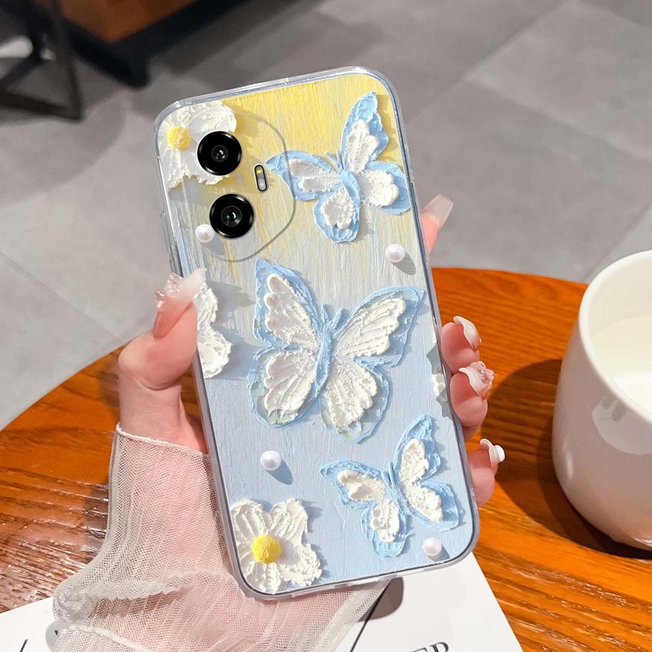 Silicone Soft TPU For Huawei Honor 300 Pro 70 200 Lite X5B Plus X6 X6B X6S X8 Back Cover Fashion Pink Bow Tie Pattern Transparent Anti Slip For Huawei