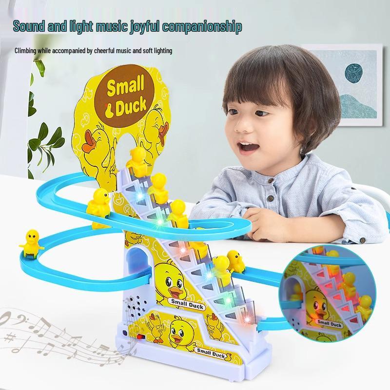 Electric Duck Climbing Stairs Toy with Music for Toddlers 1-3 Years