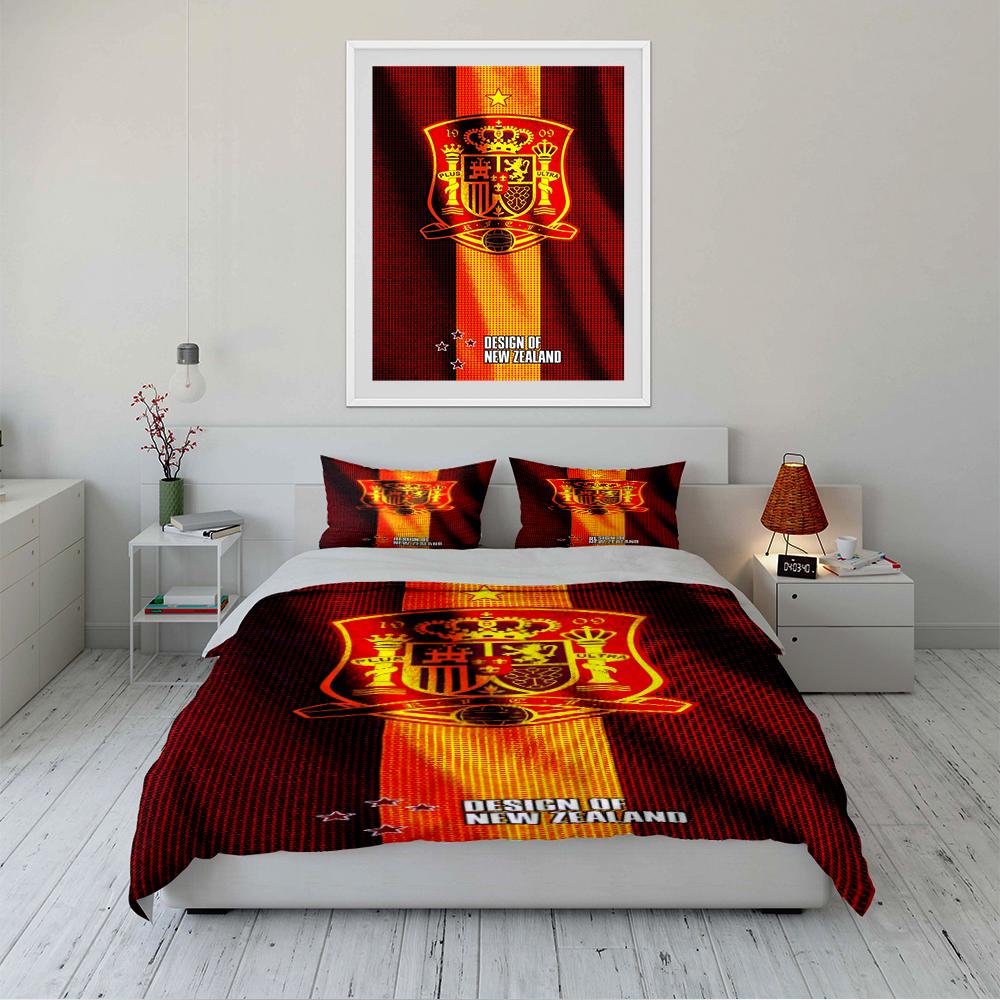 Red-Gold Crowned Crest Bedding Bedding Duvet Cover Set Duvet Cover Pillowcases Home Decor (1 * Duvet Cover 2 * Pillowcases, Without Duvet Insert)