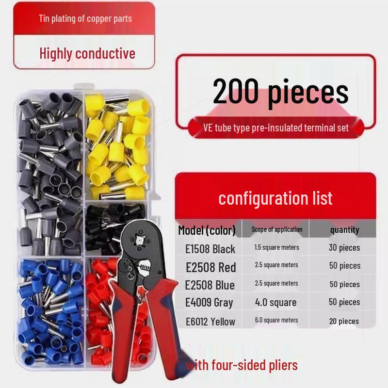 Self-Adjusting TE Terminal Crimping Pliers Set for Electricians