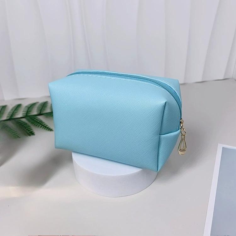 Einfarbig Make-Up Tasche Frauen Kosmetik Tasche Wasserdichte PU Leder Reise Tragbare Waschen Kulturbeutel Lagerung Tasche Organizer Geldbörse