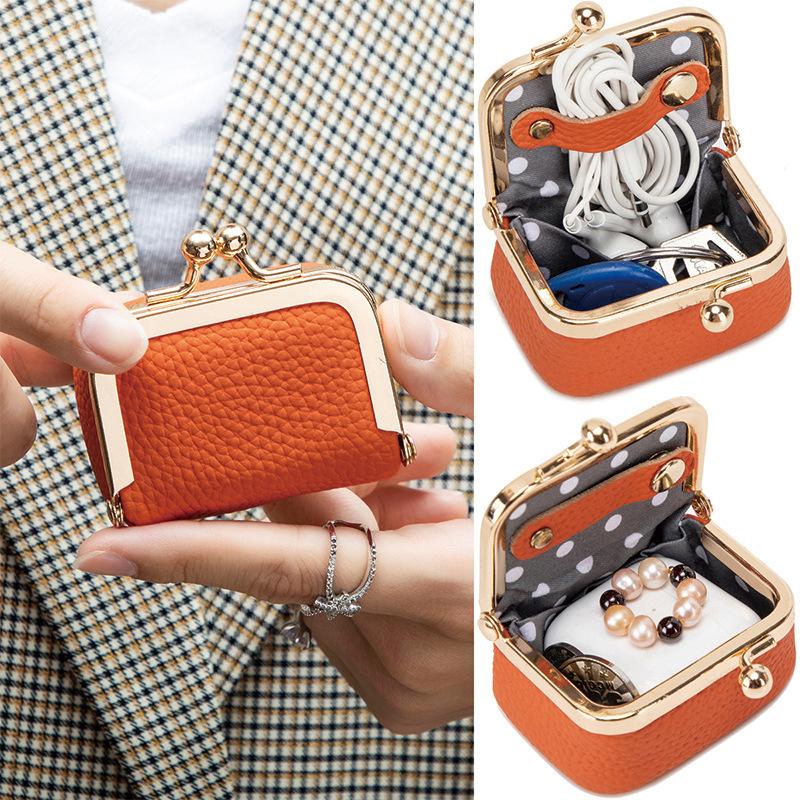 Mini bag pair, leather mouth gold bag, diamond ring jewelry bag, mini necklace, earrings, jewelry box, earphone bag.