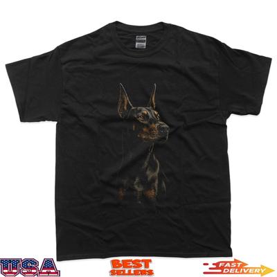 Doberman Dog Gift Lover for Men Women Dog Mom Dad Owner 100% Cotton T-shirt Mens Tees Top