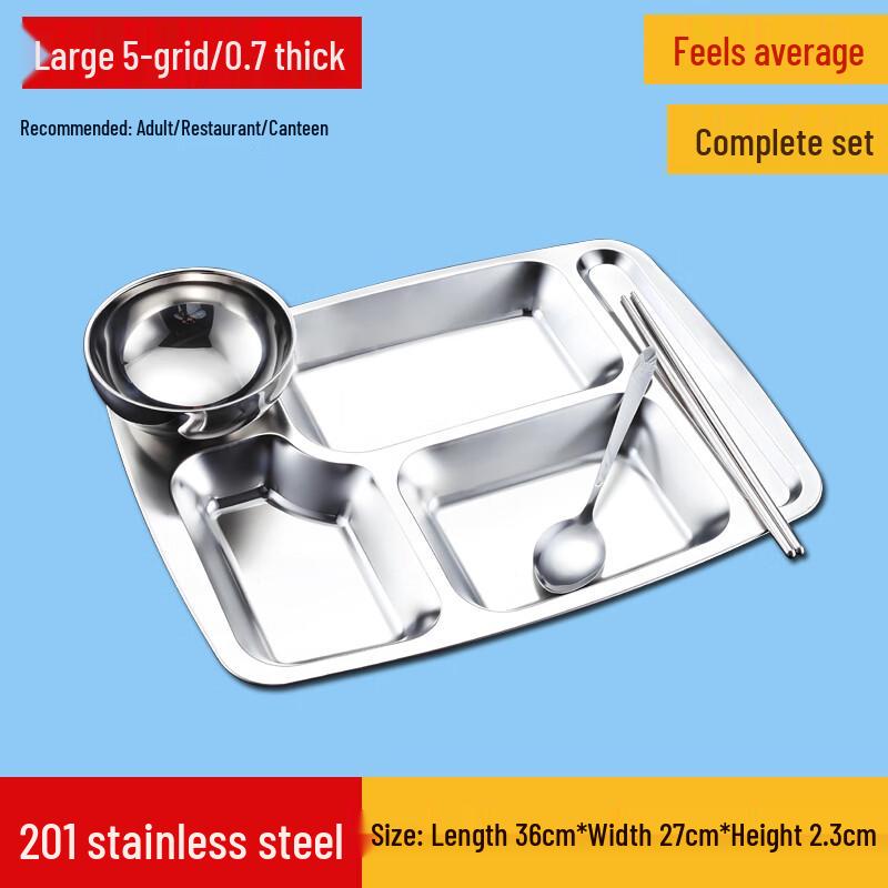 Hanyou 304 Stainless Steel Divided Meal Tray Set