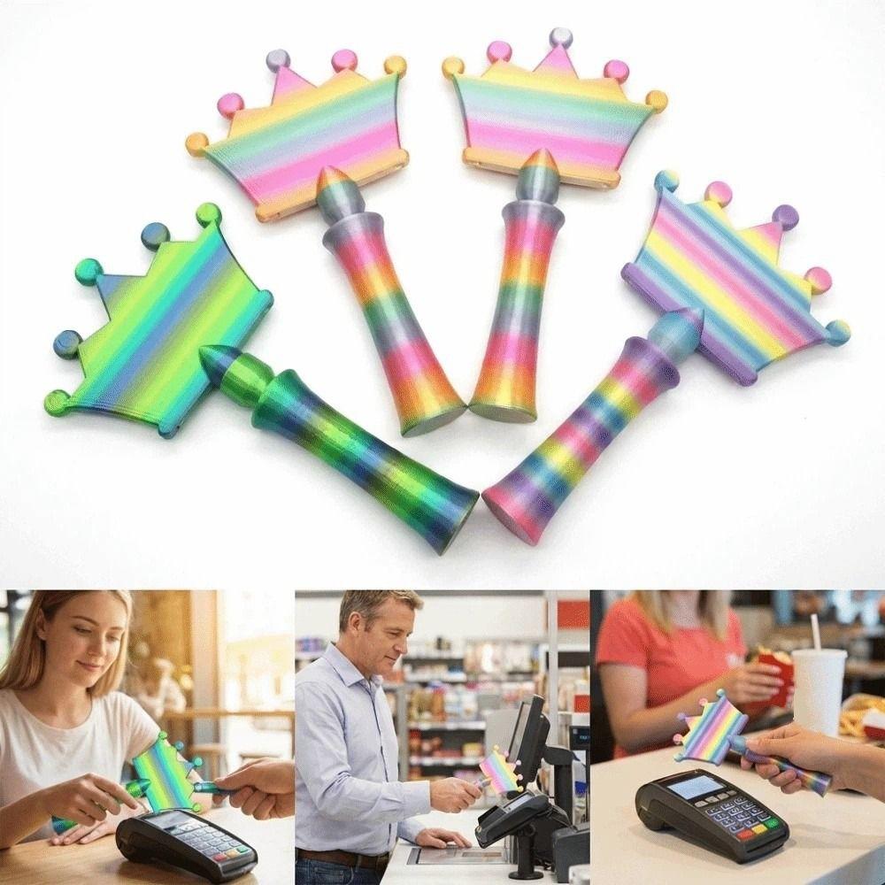Design koruny 3D tisk Hůlka Klepněte pro platbu Kreativní teleskopický držák na kreditní karty Maloobchodní platby