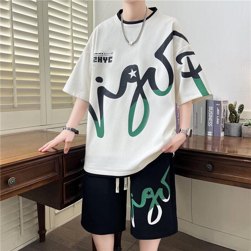 

Men s Summer Ice Silk Two-Piece Set 3XL