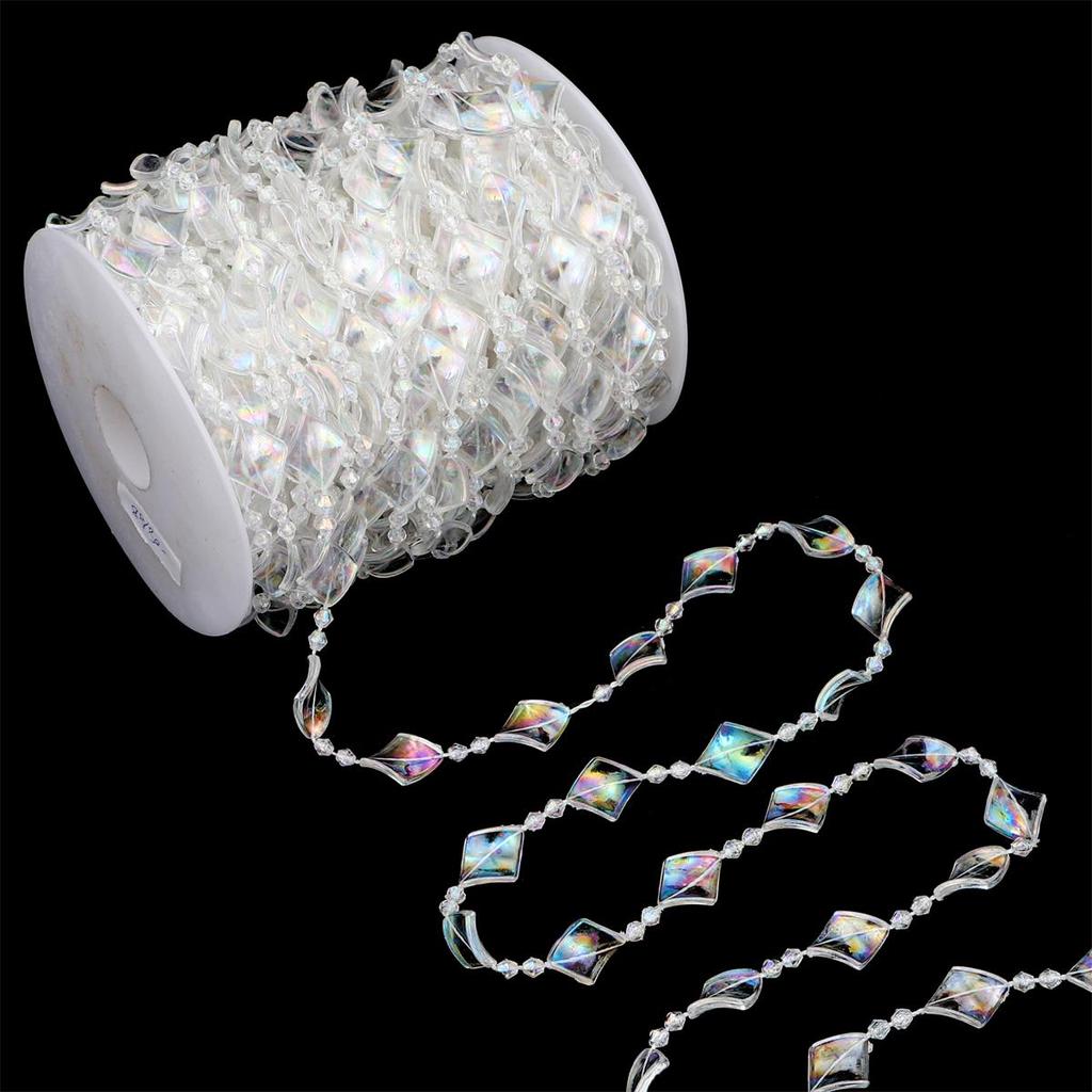 3Yard/ bag Akryl Gjennomsiktige perler for bryllup dekorasjon Hjem Party Ornament Supplies