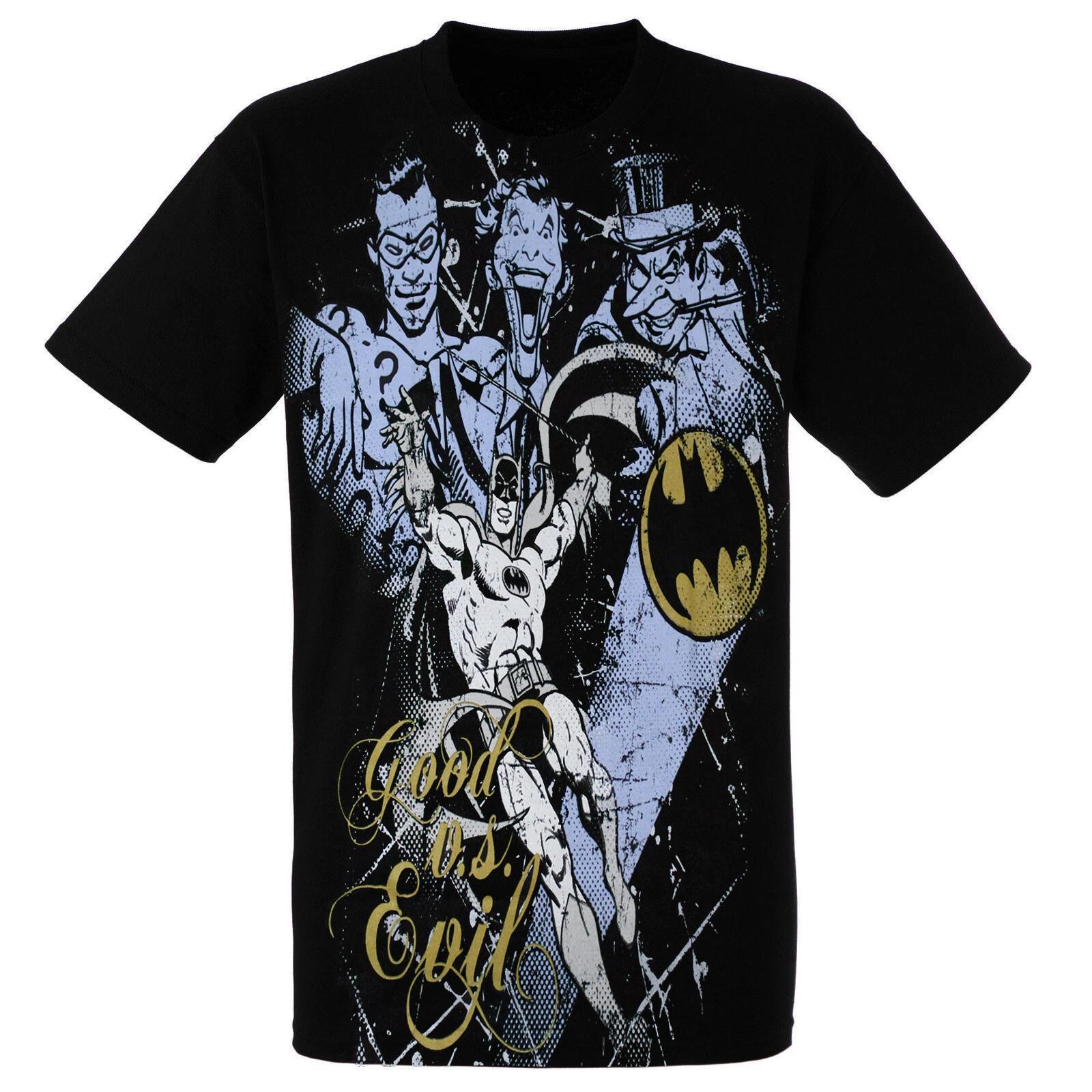 Batman Good vs. Evil Men s Slim Fit T-Shirt, Black, Small S