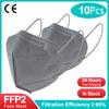 10-200pcs ffp2mask Black kn95 mascarillas negra Adults 5Layers fpp2 approved kn95 CE Respirator Face Mask ffp2 reutilizable ffp3