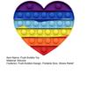 Rainbow Push Bubble Toy Stress Relief Round Square Heart Bubble Popping Game Silicone Bubble Squeeze Sensory Fidget Toy