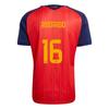 adidas 2026 World Cup Spain National Team Rodri 16 Home Round Neck Quick-Dry Football Jersey Fan Version Men Jersey JN4390-16