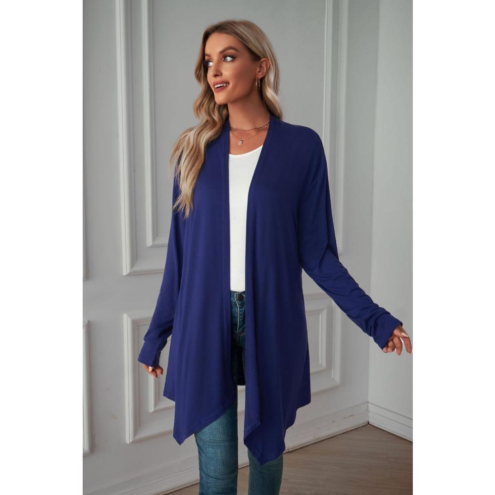 Women's Long Sleeve Jacket Fall New Arrival Solid Color Long Sleeve Cardigan Women's Outerwear Casual Long Top