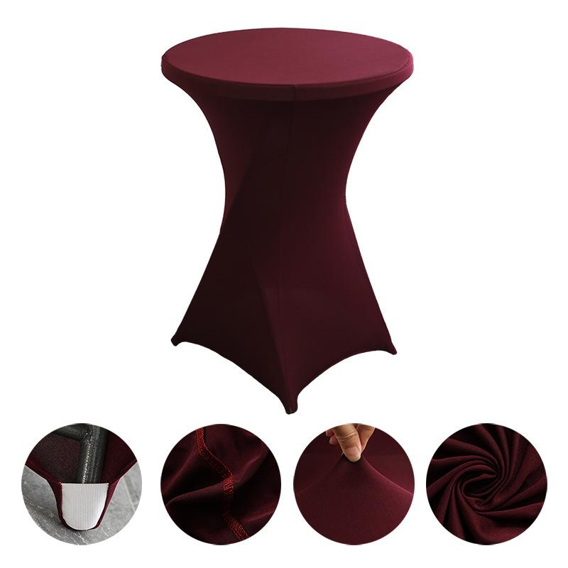Tovaglia rotonda elasticizzata per cocktail in spandex, copritavolo per bar, hotel, matrimonio, festa, bianco, diametro 60/80 cm, multicolore