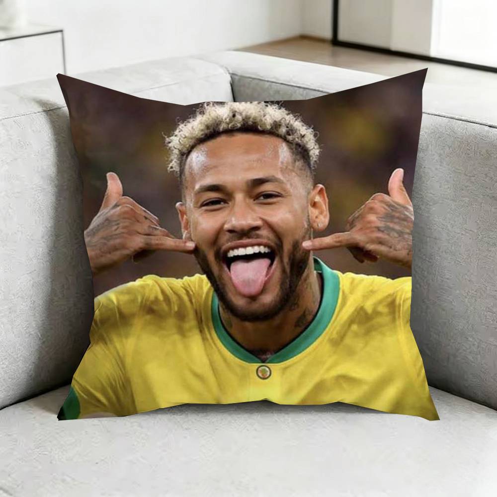 Football Sport NNeymarR Pillow Case Square DoubleSided Sofa Cushion Cover Bedroom Bedside Pillow Gift
