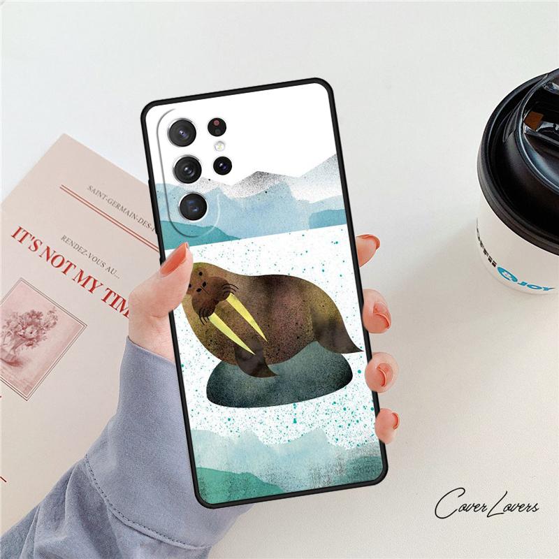 Cute Walrus Phone Case For Samsung Galaxy S24 S25 S23 S22 Ultra Note 10 20 Plus S20 S21 FE Cover