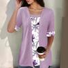 Summer 2024 European American Printed Two-piece Short-sleeved T-shirt for Women