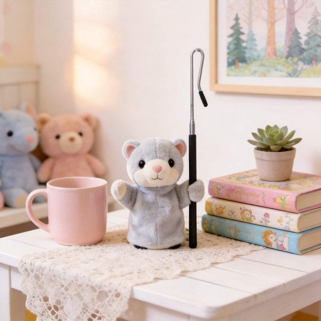 Marionnette à main Animal en Peluche avec Contrôle par Tige Pour Jouet Éducatif pour Enfants