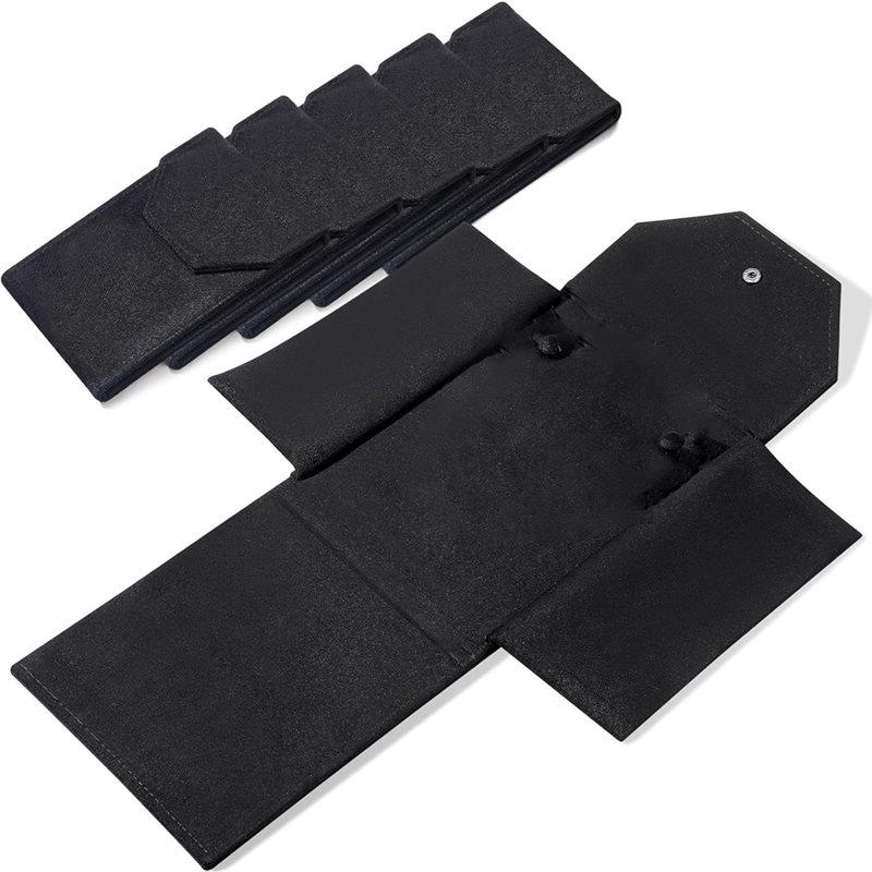 

ABWR-Necklace Jewelry Display Folder 6 Pcs Travel Organizer For Women Pearl Pouch Gift Bag(Black) чёрный