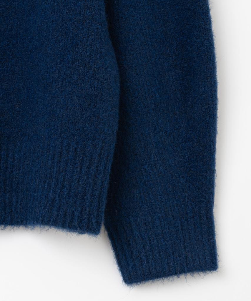 MILLO ARCHIVE Crop Silhouette V-Neck Knit [Deep Blue]