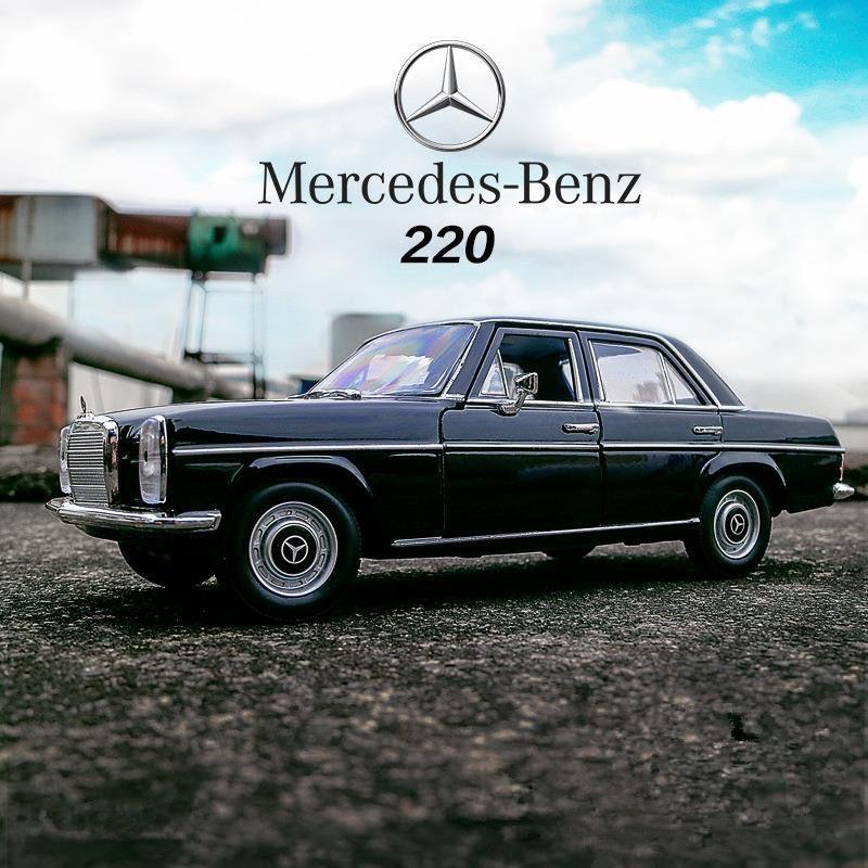 Welly 1/24 Mercedes-Benz 220 Alloy Car Model Diecasts Metal Classic Retro Old Car Model Simulation Collection Childrens Toy Gift