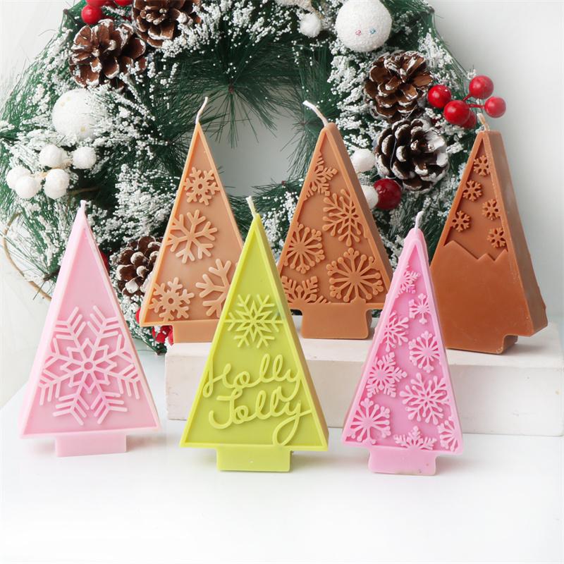 Christmas Snowflake Candle Silicone Mold DIY Christmas Tree Aromatherapy Candle Handmade Candle Mould Gift Christmas Decoration