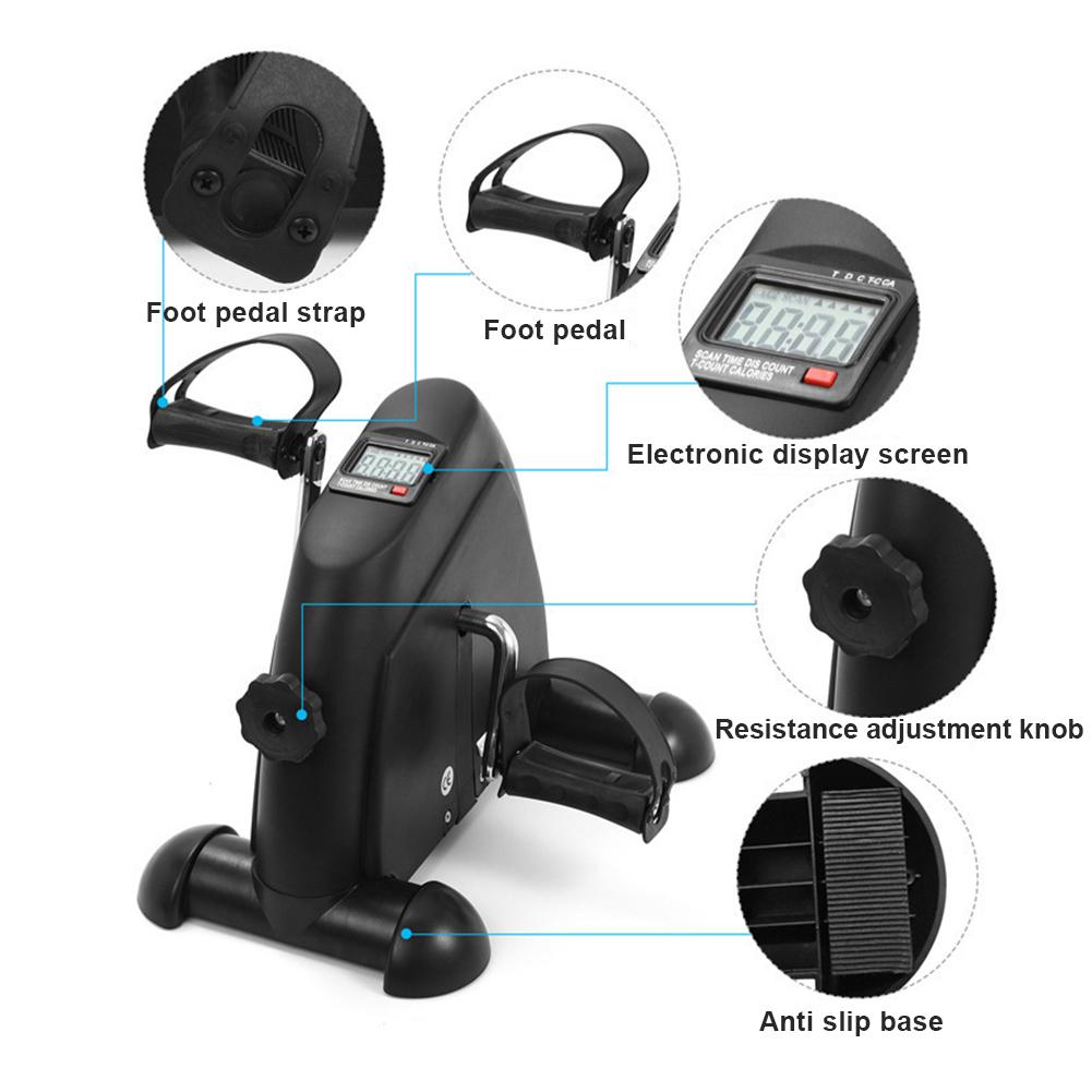 Mini Exercise Bike Arm and Leg Trainer Portable Pedal Trainer Anti Slip Foot Pedal Exercise Machine LED Display for Leg Training