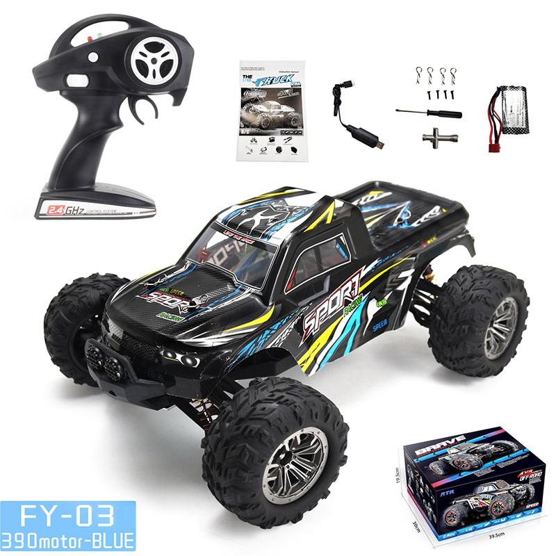1:10 4WD Full Proportional RC Monster Truck, 45km/h High Speed 2.4G Off-Road Crawler with 7.4V Battery for Hobbyists